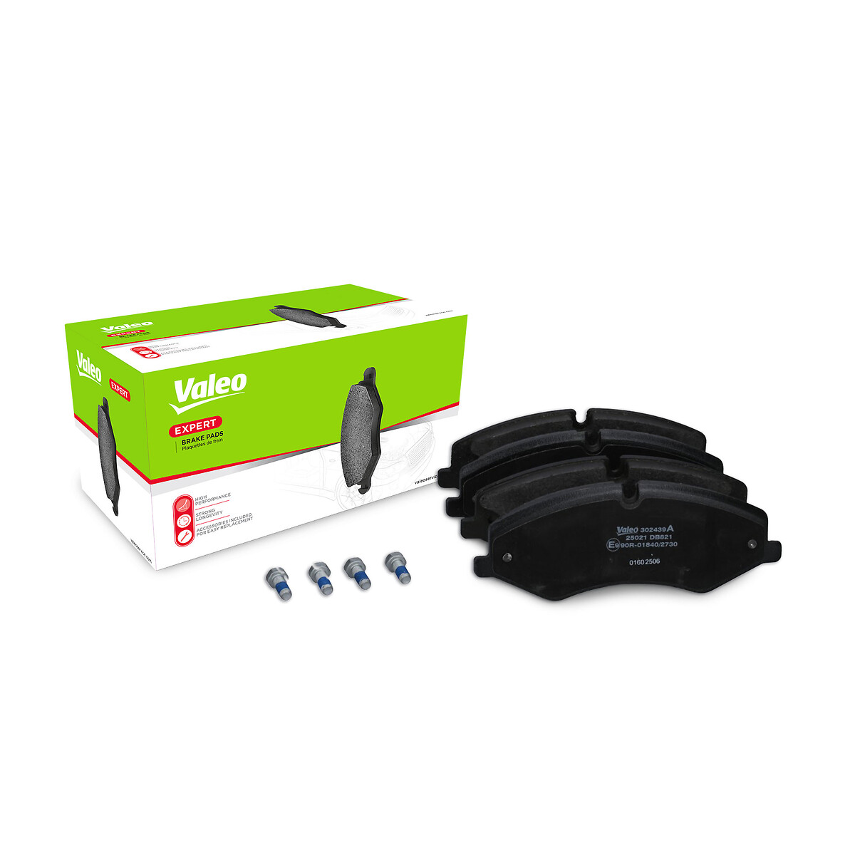 Jeu de 4 plaquettes de frein VALEO ref. 302439A